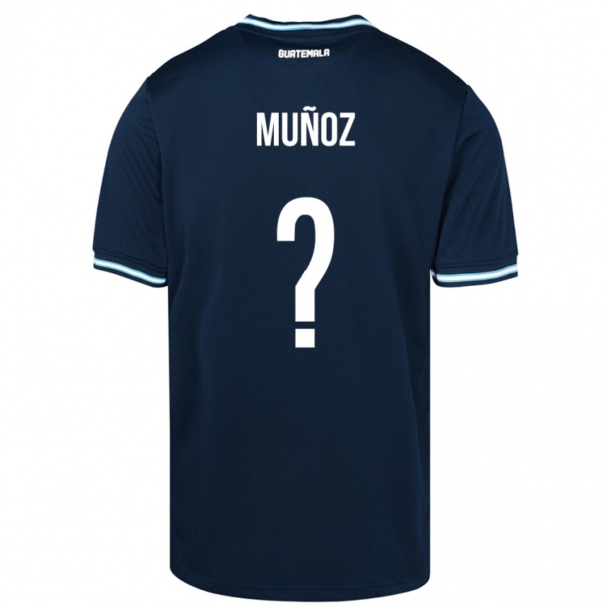 Gyermek Labdarúgás Guatemala Rudy Muñoz #0 Kék Idegenbeli Jersey 24-26 Mez Póló Ing