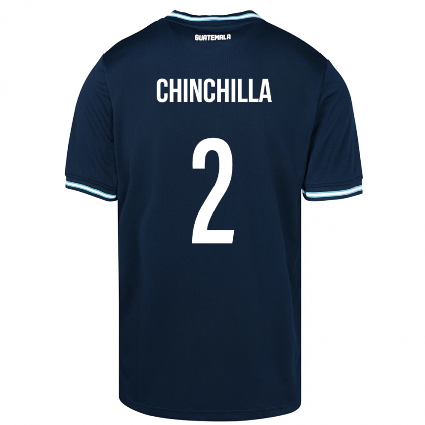 Gyermek Labdarúgás Guatemala Nicolás Chinchilla #2 Kék Idegenbeli Jersey 24-26 Mez Póló Ing