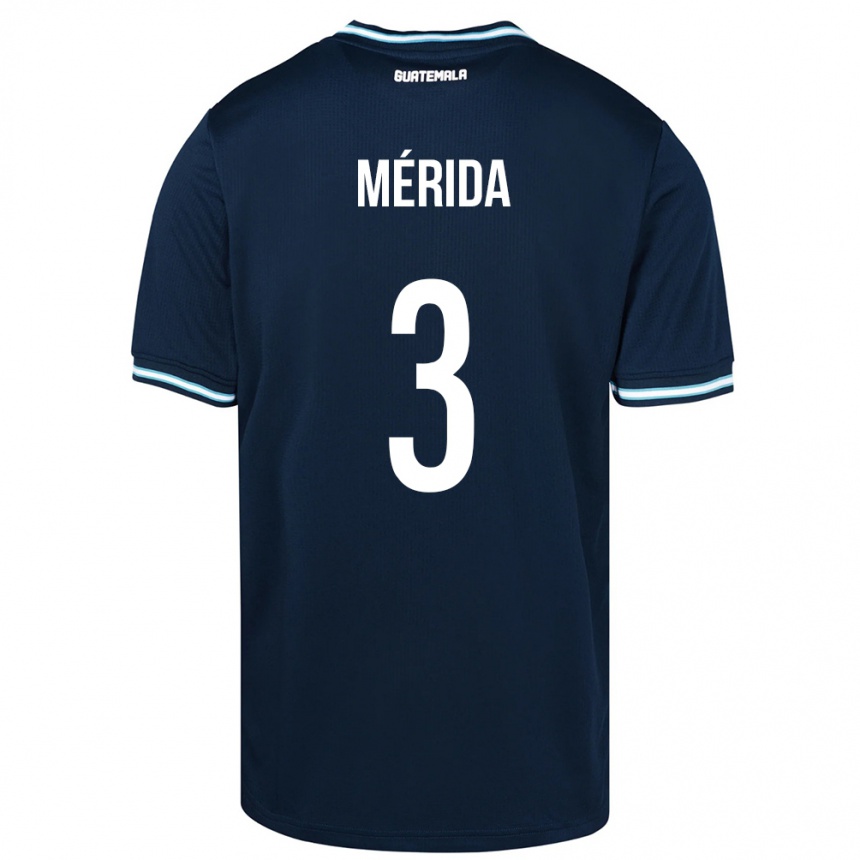 Gyermek Labdarúgás Guatemala Daniel Mérida #3 Kék Idegenbeli Jersey 24-26 Mez Póló Ing