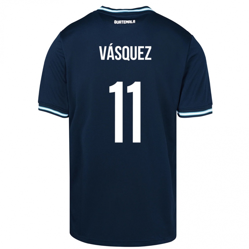 Gyermek Labdarúgás Guatemala Gabino Vásquez #11 Kék Idegenbeli Jersey 24-26 Mez Póló Ing