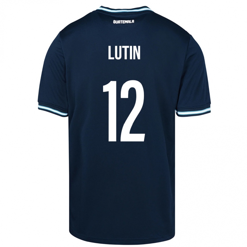 Gyermek Labdarúgás Guatemala John Lutin #12 Kék Idegenbeli Jersey 24-26 Mez Póló Ing