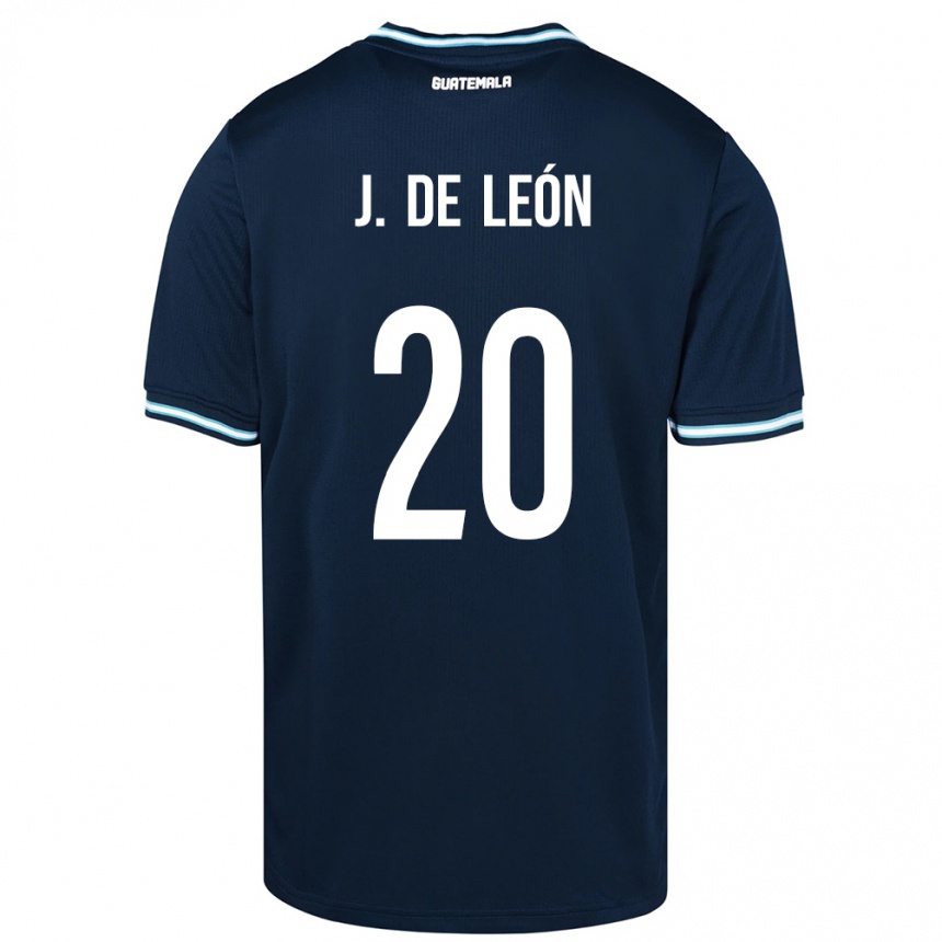 Gyermek Labdarúgás Guatemala Jorge De León #20 Kék Idegenbeli Jersey 24-26 Mez Póló Ing