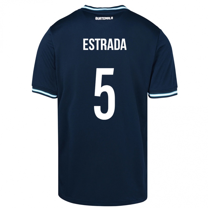 Gyermek Labdarúgás Guatemala Elizabeth Estrada #5 Kék Idegenbeli Jersey 24-26 Mez Póló Ing