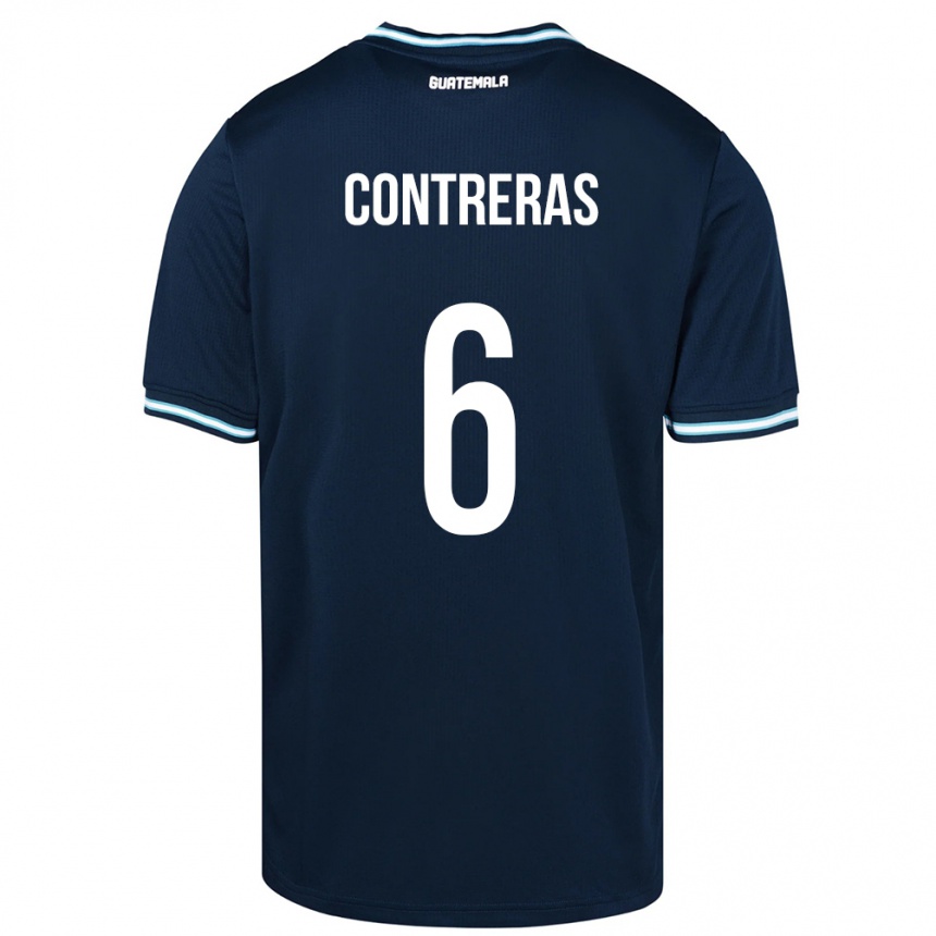 Gyermek Labdarúgás Guatemala María Contreras #6 Kék Idegenbeli Jersey 24-26 Mez Póló Ing