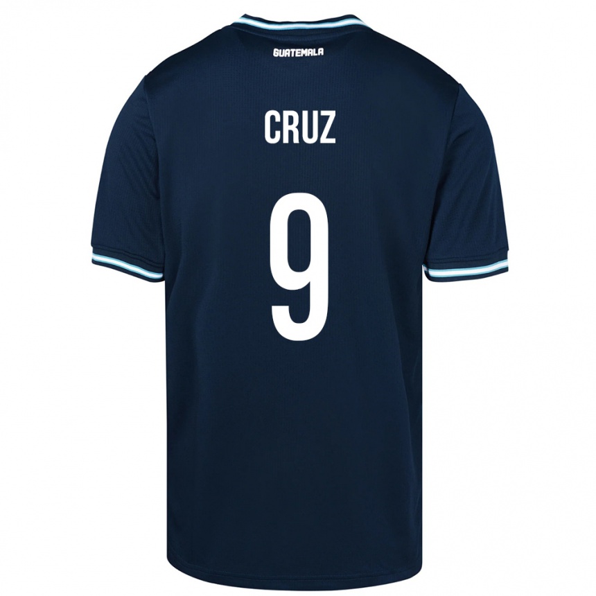 Gyermek Labdarúgás Guatemala Celsa Cruz #9 Kék Idegenbeli Jersey 24-26 Mez Póló Ing