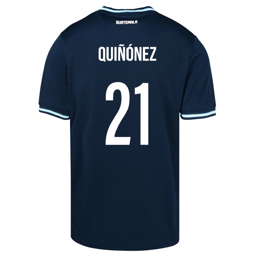 Gyermek Labdarúgás Guatemala Andrea Quiñónez #21 Kék Idegenbeli Jersey 24-26 Mez Póló Ing