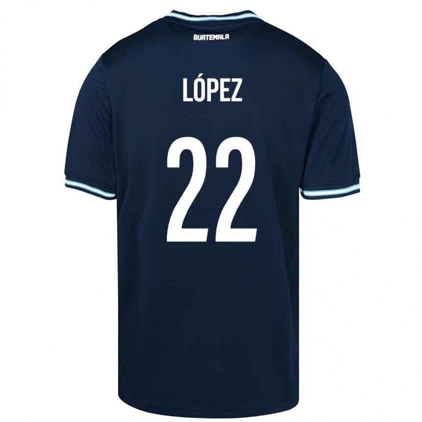 Gyermek Labdarúgás Guatemala Whitney López #22 Kék Idegenbeli Jersey 24-26 Mez Póló Ing