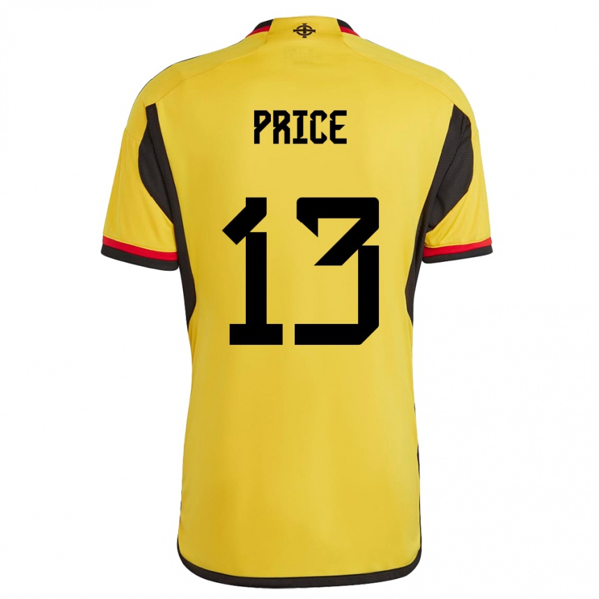 Gyermek Labdarúgás Észak-Írország Isaac Price #13 Fehér Idegenbeli Jersey 24-26 Mez Póló Ing