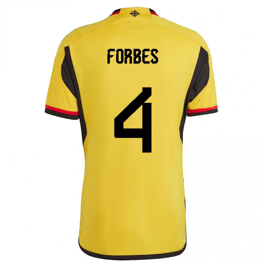 Gyermek Labdarúgás Észak-Írország Michael Forbes #4 Fehér Idegenbeli Jersey 24-26 Mez Póló Ing