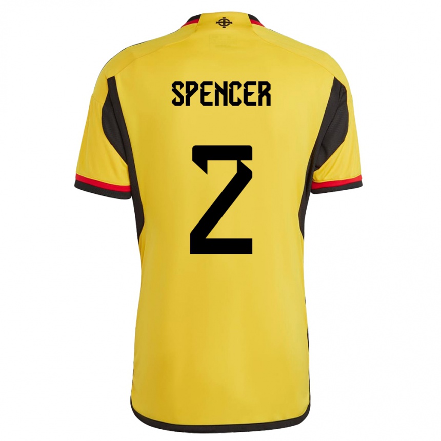 Gyermek Labdarúgás Észak-Írország Brodie Spencer #2 Fehér Idegenbeli Jersey 24-26 Mez Póló Ing