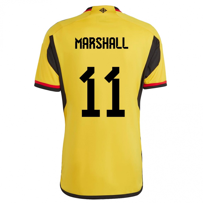 Gyermek Labdarúgás Észak-Írország Callum Marshall #11 Fehér Idegenbeli Jersey 24-26 Mez Póló Ing