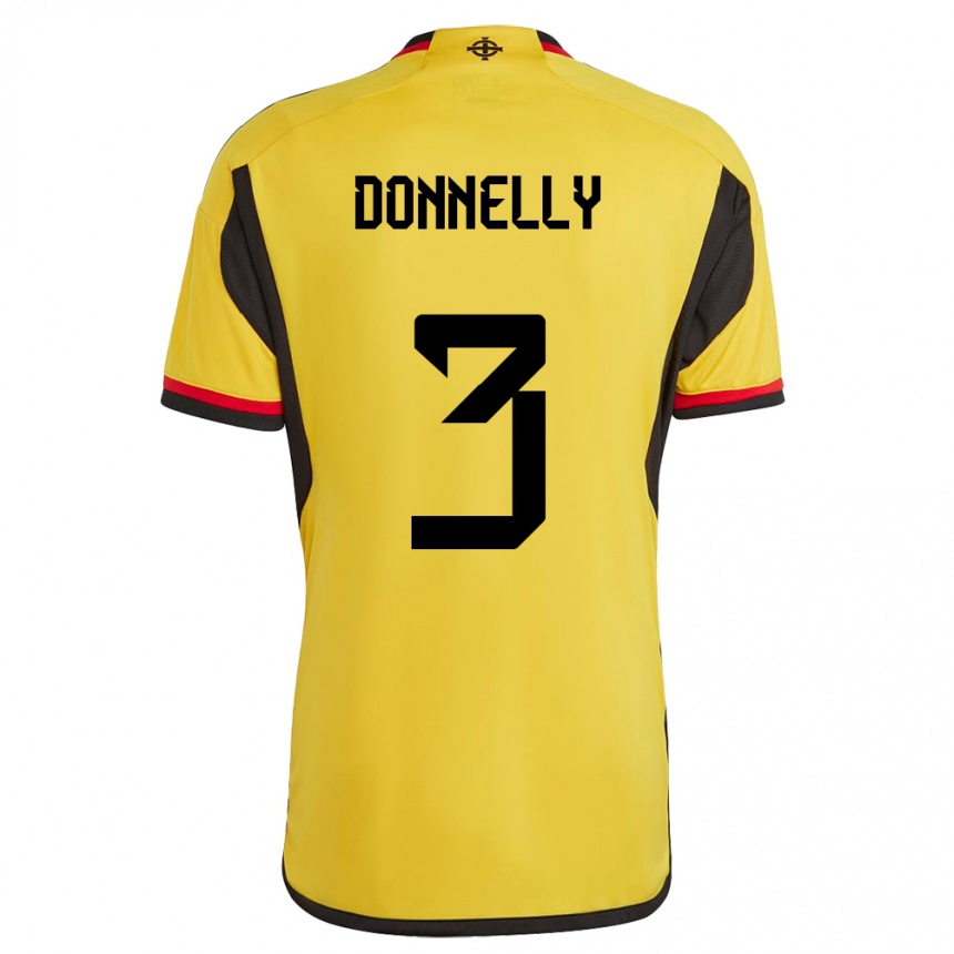 Gyermek Labdarúgás Észak-Írország Aaron Donnelly #3 Fehér Idegenbeli Jersey 24-26 Mez Póló Ing