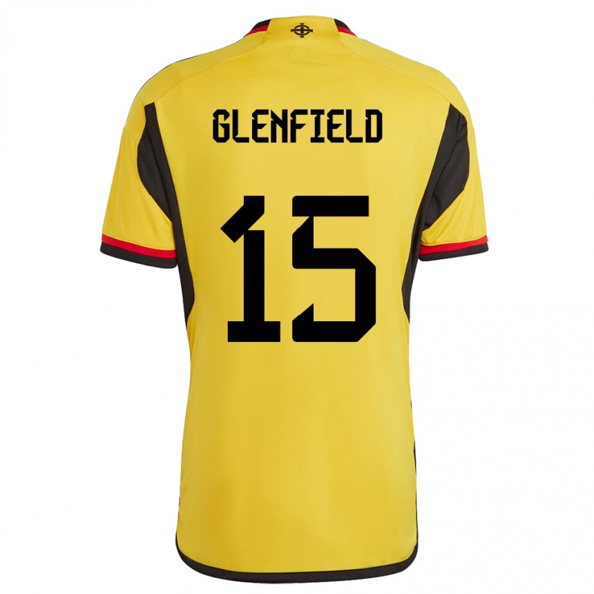 Gyermek Labdarúgás Észak-Írország Sam Glenfield #15 Fehér Idegenbeli Jersey 24-26 Mez Póló Ing