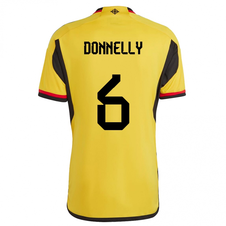 Gyermek Labdarúgás Észak-Írország Ryan Donnelly #6 Fehér Idegenbeli Jersey 24-26 Mez Póló Ing