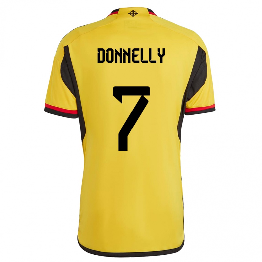 Gyermek Labdarúgás Észak-Írország Caolan Donnelly #7 Fehér Idegenbeli Jersey 24-26 Mez Póló Ing