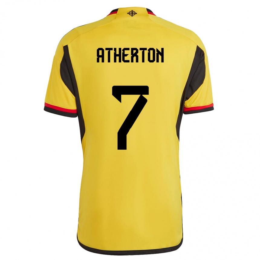 Gyermek Labdarúgás Észak-Írország Chris Atherton #7 Fehér Idegenbeli Jersey 24-26 Mez Póló Ing