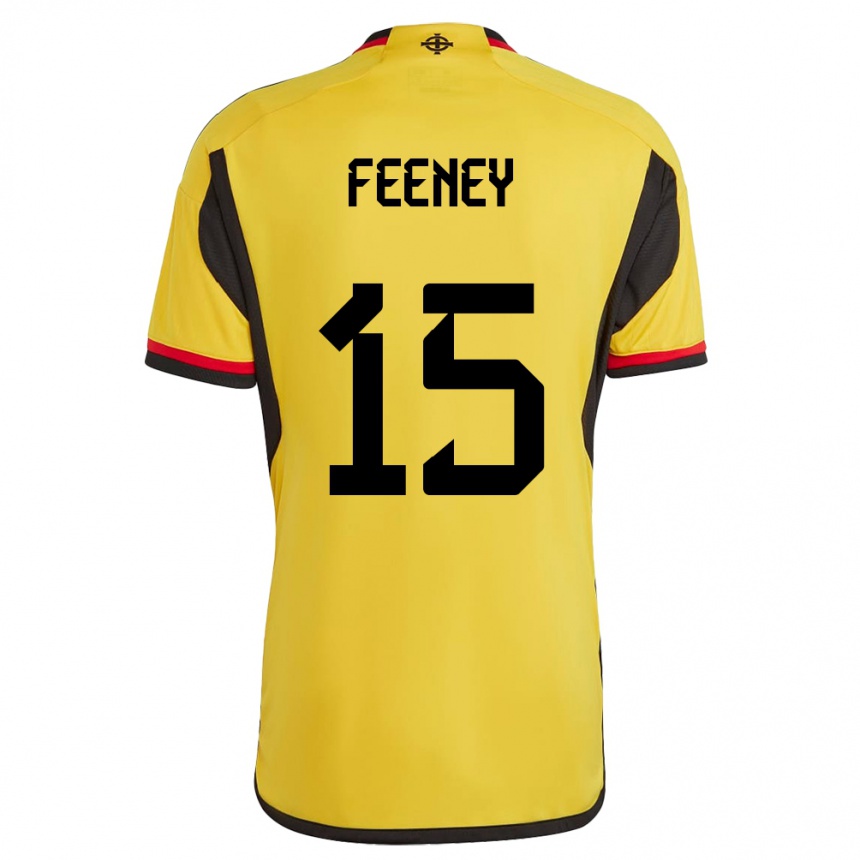 Gyermek Labdarúgás Észak-Írország George Feeney #15 Fehér Idegenbeli Jersey 24-26 Mez Póló Ing