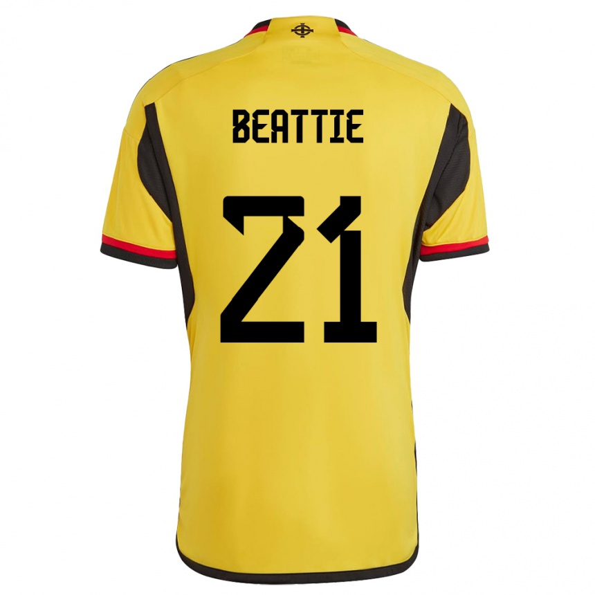 Gyermek Labdarúgás Észak-Írország Kerry Beattie #21 Fehér Idegenbeli Jersey 24-26 Mez Póló Ing