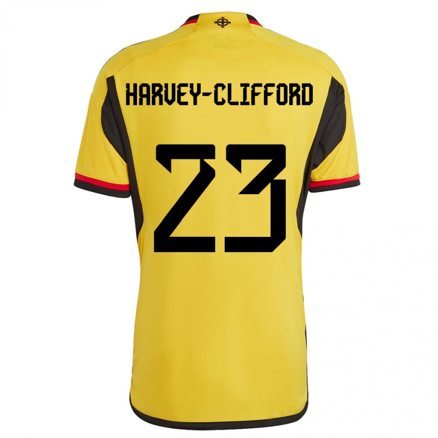 Gyermek Labdarúgás Észak-Írország Maddy Harvey-Clifford #23 Fehér Idegenbeli Jersey 24-26 Mez Póló Ing