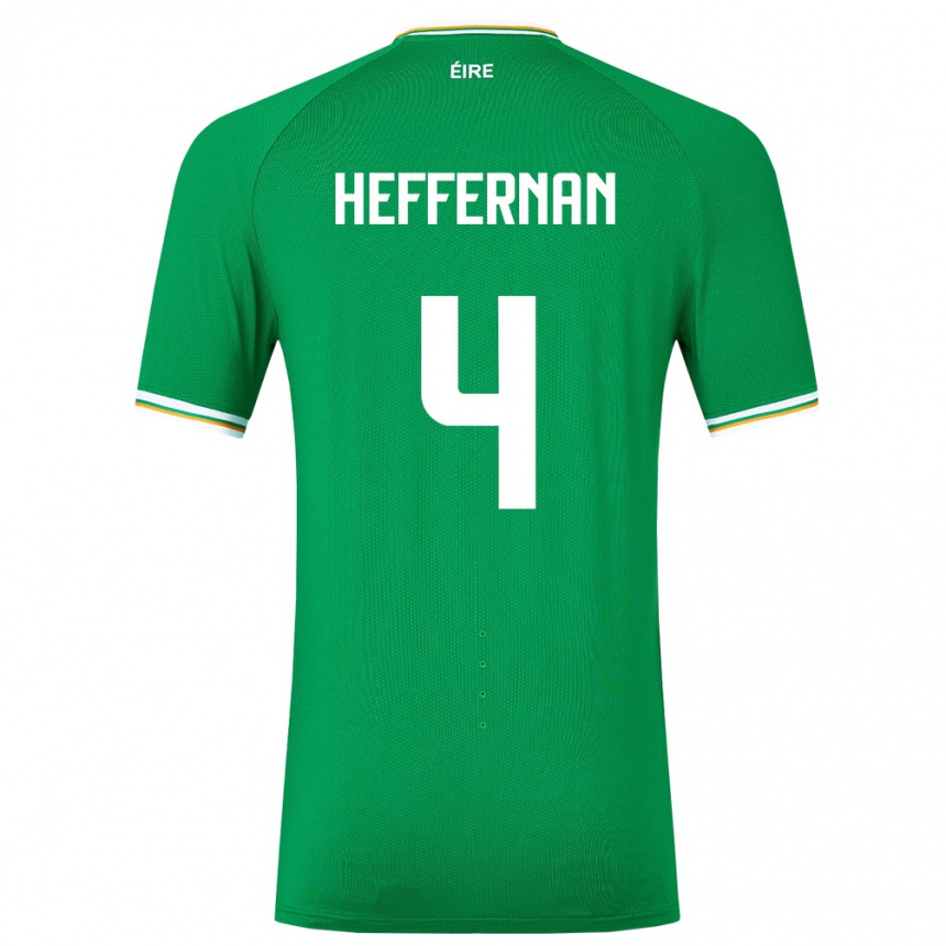 Férfi Labdarúgás Ír-Sziget Cathal Heffernan #4 Zöld Hazai Jersey 24-26 Mez Póló Ing