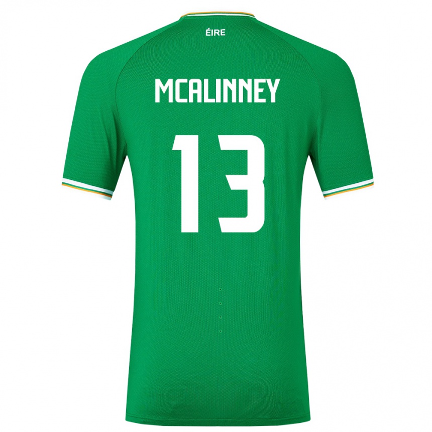 Férfi Labdarúgás Ír-Sziget Liam Mcalinney #13 Zöld Hazai Jersey 24-26 Mez Póló Ing