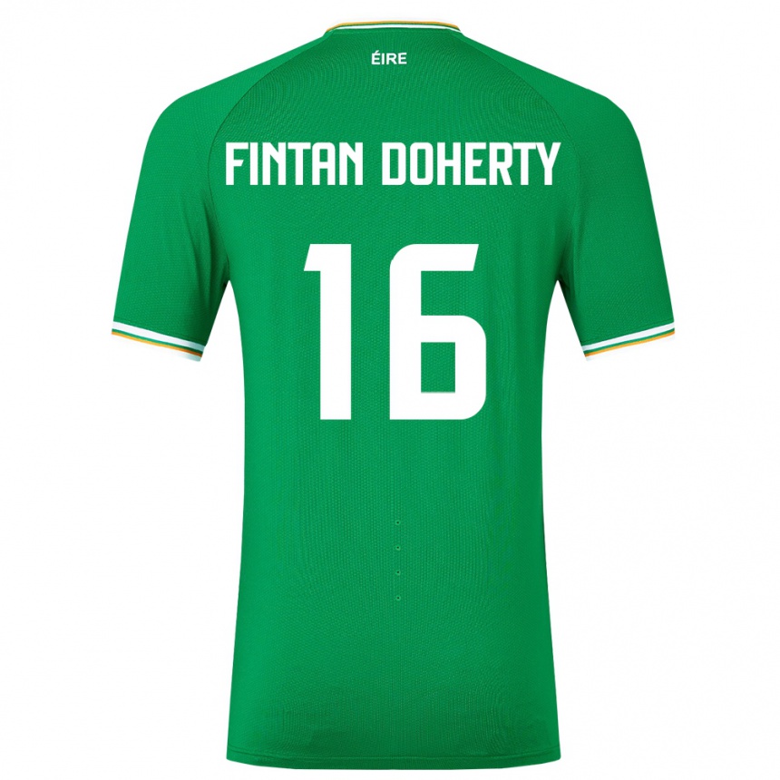 Férfi Labdarúgás Ír-Sziget Fintan Doherty #16 Zöld Hazai Jersey 24-26 Mez Póló Ing