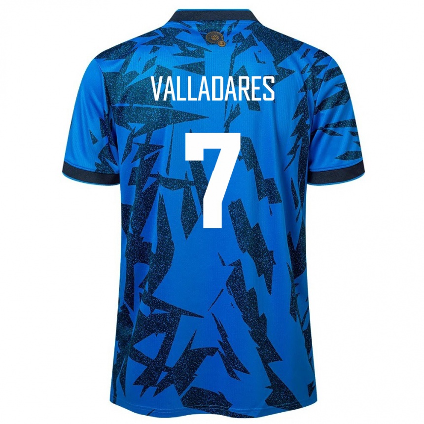 Férfi Labdarúgás Salvador Jefferson Valladares #7 Kék Hazai Jersey 24-26 Mez Póló Ing