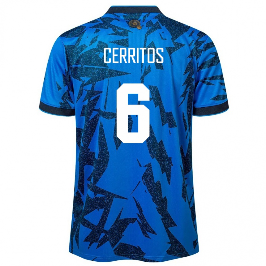 Férfi Labdarúgás Salvador Mauricio Cerritos #6 Kék Hazai Jersey 24-26 Mez Póló Ing