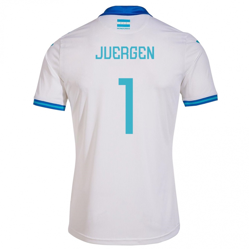 Férfi Labdarúgás Honduras Juergen García #1 Fehér Hazai Jersey 24-26 Mez Póló Ing