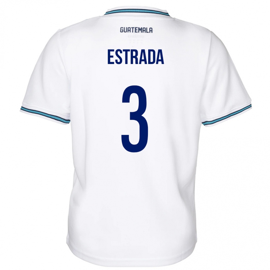 Férfi Labdarúgás Guatemala Carlos Estrada #3 Fehér Hazai Jersey 24-26 Mez Póló Ing