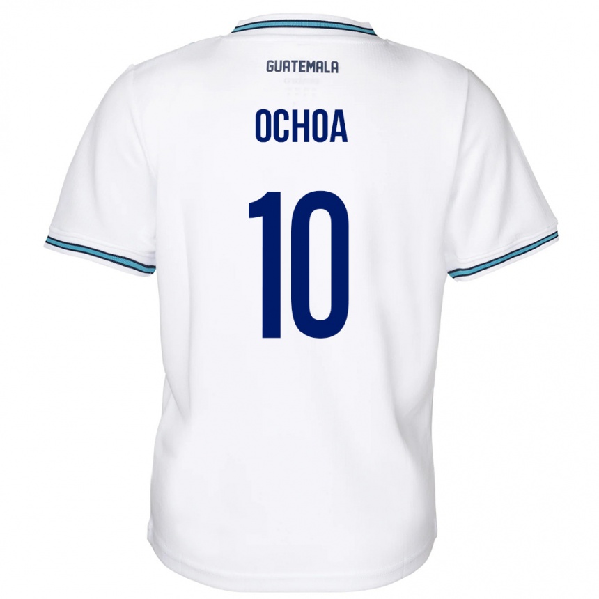 Férfi Labdarúgás Guatemala José Ochoa #10 Fehér Hazai Jersey 24-26 Mez Póló Ing