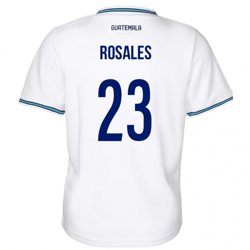 Férfi Labdarúgás Guatemala Yareni Rosales #23 Fehér Hazai Jersey 24-26 Mez Póló Ing