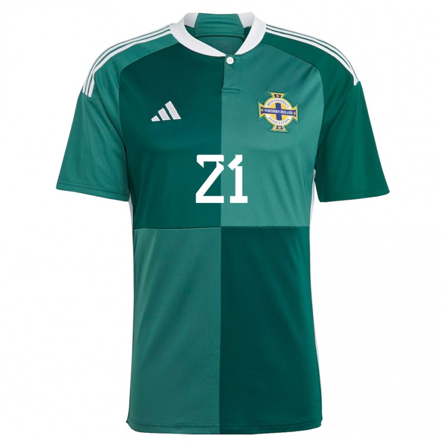 Férfi Labdarúgás Észak-Írország Josh Magennis #21 Zöld Hazai Jersey 24-26 Mez Póló Ing