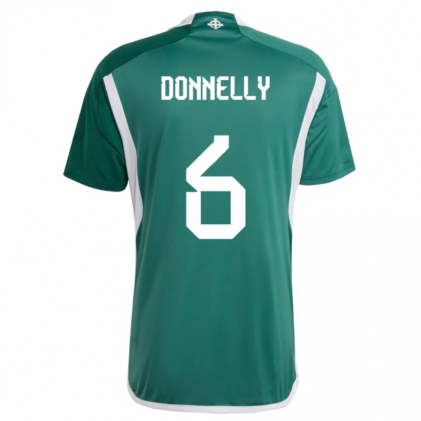 Férfi Labdarúgás Észak-Írország Ryan Donnelly #6 Zöld Hazai Jersey 24-26 Mez Póló Ing