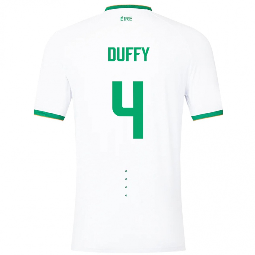 Férfi Labdarúgás Ír-Sziget Shane Duffy #4 Fehér Idegenbeli Jersey 24-26 Mez Póló Ing