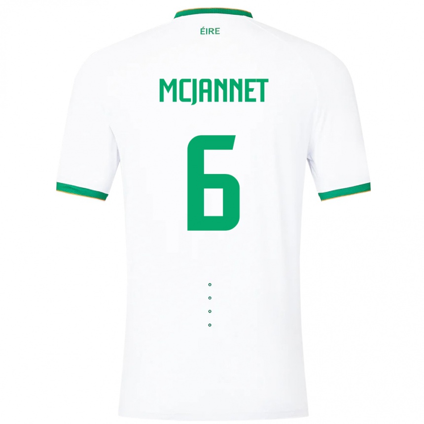 Férfi Labdarúgás Ír-Sziget Ed Mcjannet #6 Fehér Idegenbeli Jersey 24-26 Mez Póló Ing