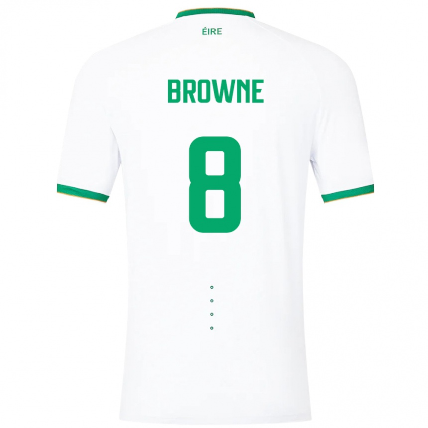 Női Labdarúgás Ír-Sziget Alan Browne #8 Fehér Idegenbeli Jersey 24-26 Mez Póló Ing