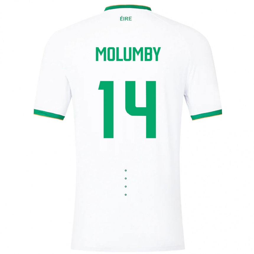 Női Labdarúgás Ír-Sziget Jayson Molumby #14 Fehér Idegenbeli Jersey 24-26 Mez Póló Ing