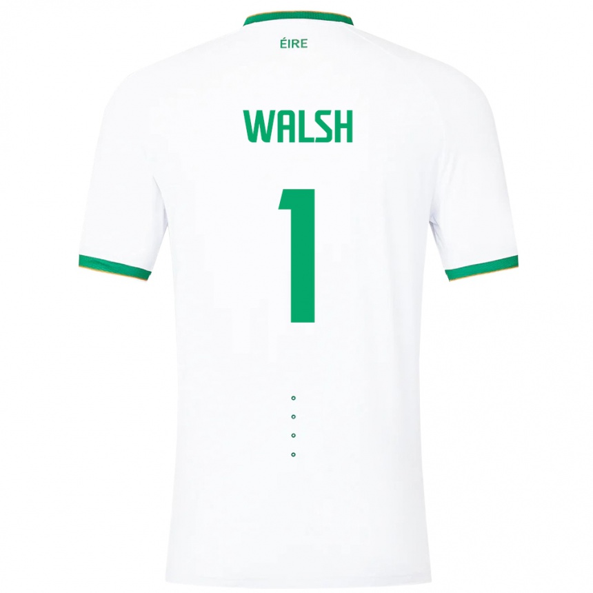 Női Labdarúgás Ír-Sziget Conor Walsh #1 Fehér Idegenbeli Jersey 24-26 Mez Póló Ing