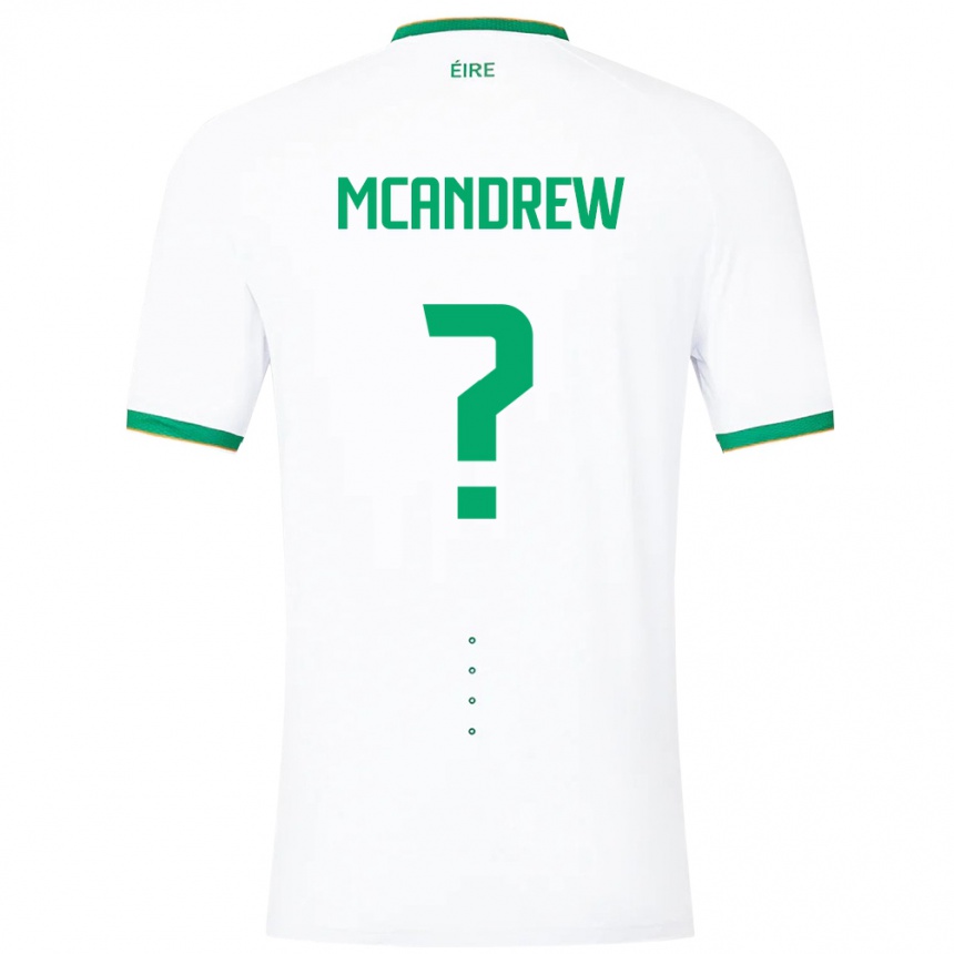 Női Labdarúgás Ír-Sziget Niall Mcandrew #0 Fehér Idegenbeli Jersey 24-26 Mez Póló Ing