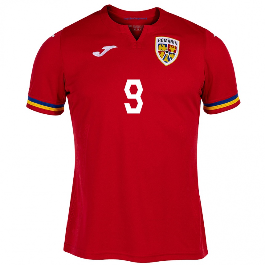 Női Labdarúgás Románia Atanas Trică #9 Piros Idegenbeli Jersey 24-26 Mez Póló Ing