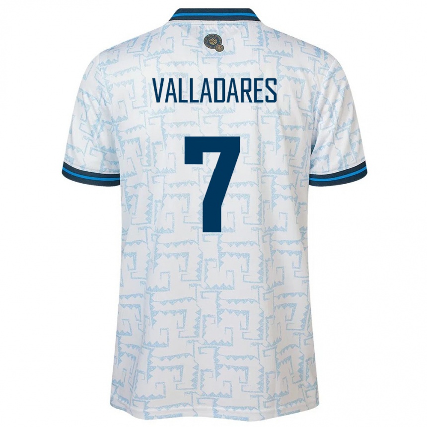 Női Labdarúgás Salvador Jefferson Valladares #7 Fehér Idegenbeli Jersey 24-26 Mez Póló Ing