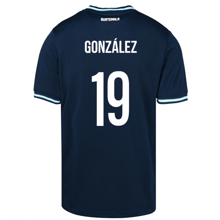 Női Labdarúgás Guatemala Karen González #19 Kék Idegenbeli Jersey 24-26 Mez Póló Ing