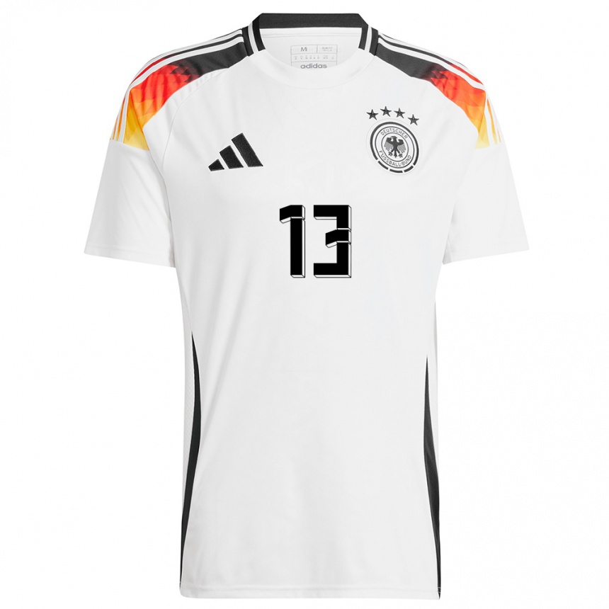 Gyermek Labdarúgás Németország Thomas Muller #13 Fehér Hazai Jersey 24-26 Mez Póló Ing