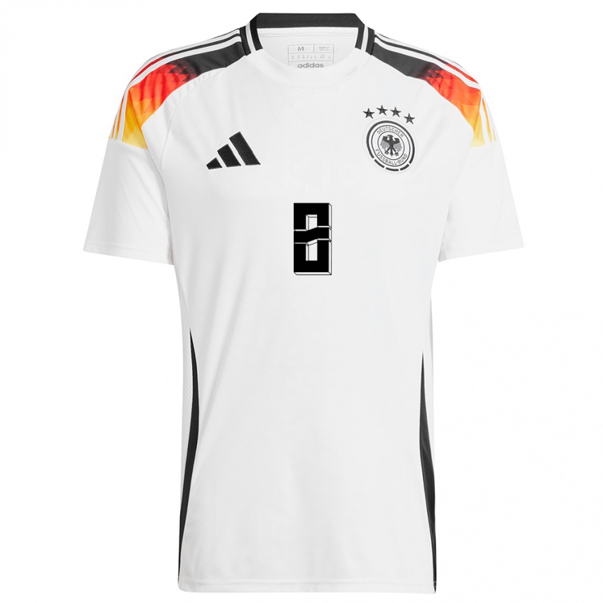 Gyermek Labdarúgás Németország Leon Goretzka #8 Fehér Hazai Jersey 24-26 Mez Póló Ing