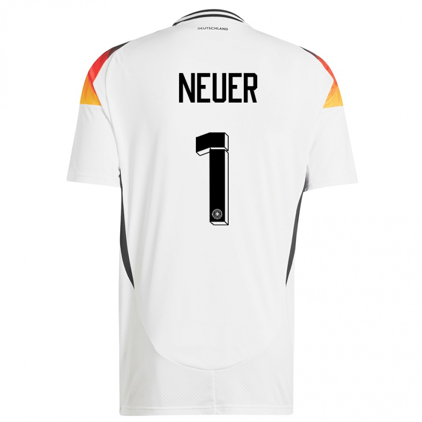 Gyermek Labdarúgás Németország Manuel Neuer #1 Fehér Hazai Jersey 24-26 Mez Póló Ing