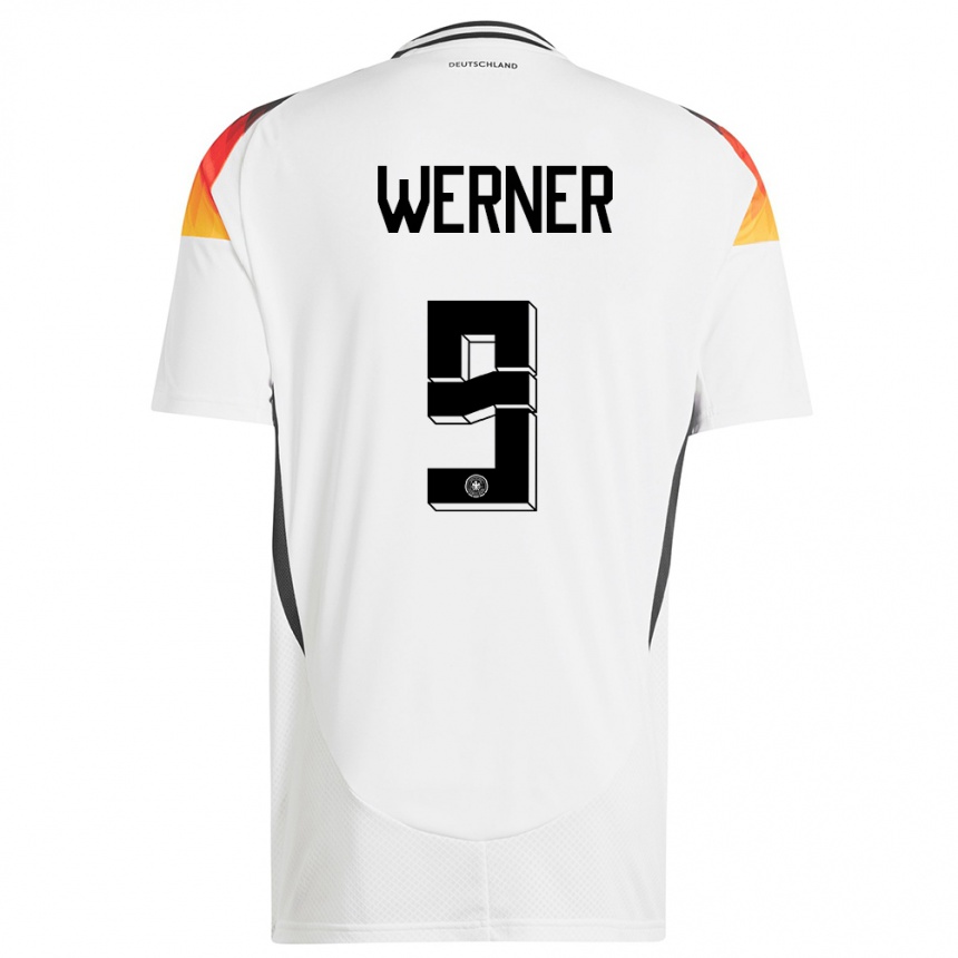 Gyermek Labdarúgás Németország Timo Werner #9 Fehér Hazai Jersey 24-26 Mez Póló Ing