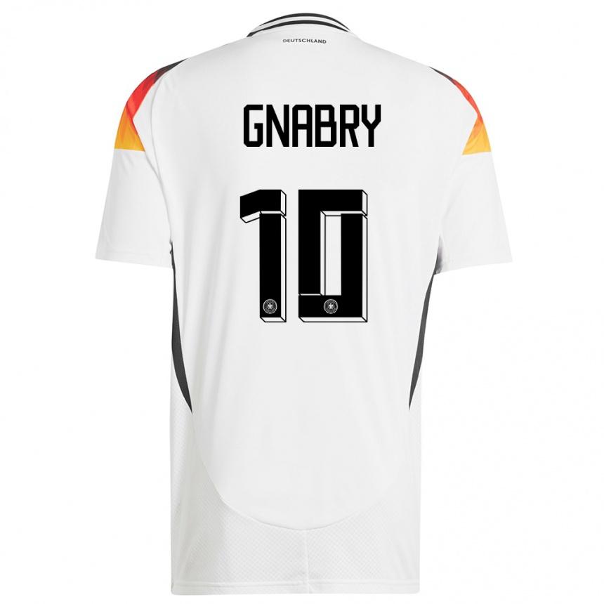 Gyermek Labdarúgás Németország Serge Gnabry #10 Fehér Hazai Jersey 24-26 Mez Póló Ing