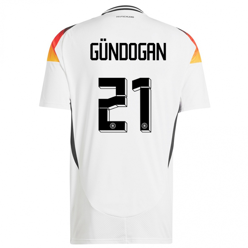 Gyermek Labdarúgás Németország Ilkay Gundogan #21 Fehér Hazai Jersey 24-26 Mez Póló Ing