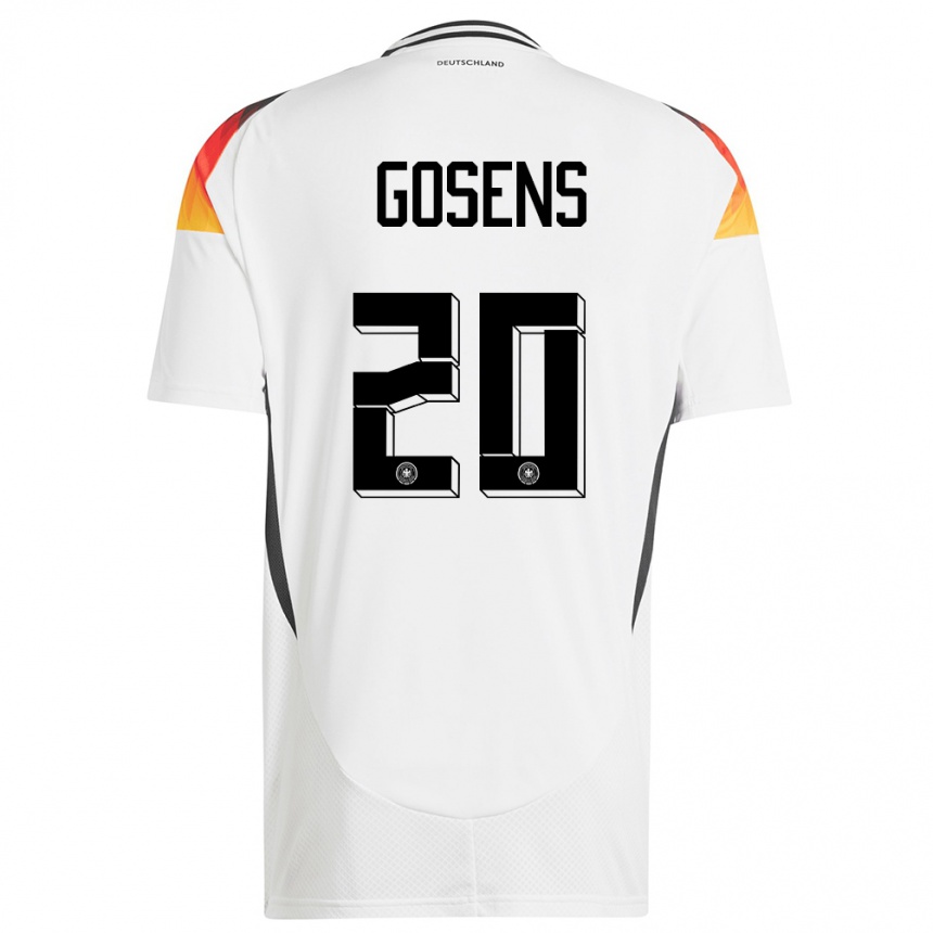 Gyermek Labdarúgás Németország Robin Gosens #20 Fehér Hazai Jersey 24-26 Mez Póló Ing